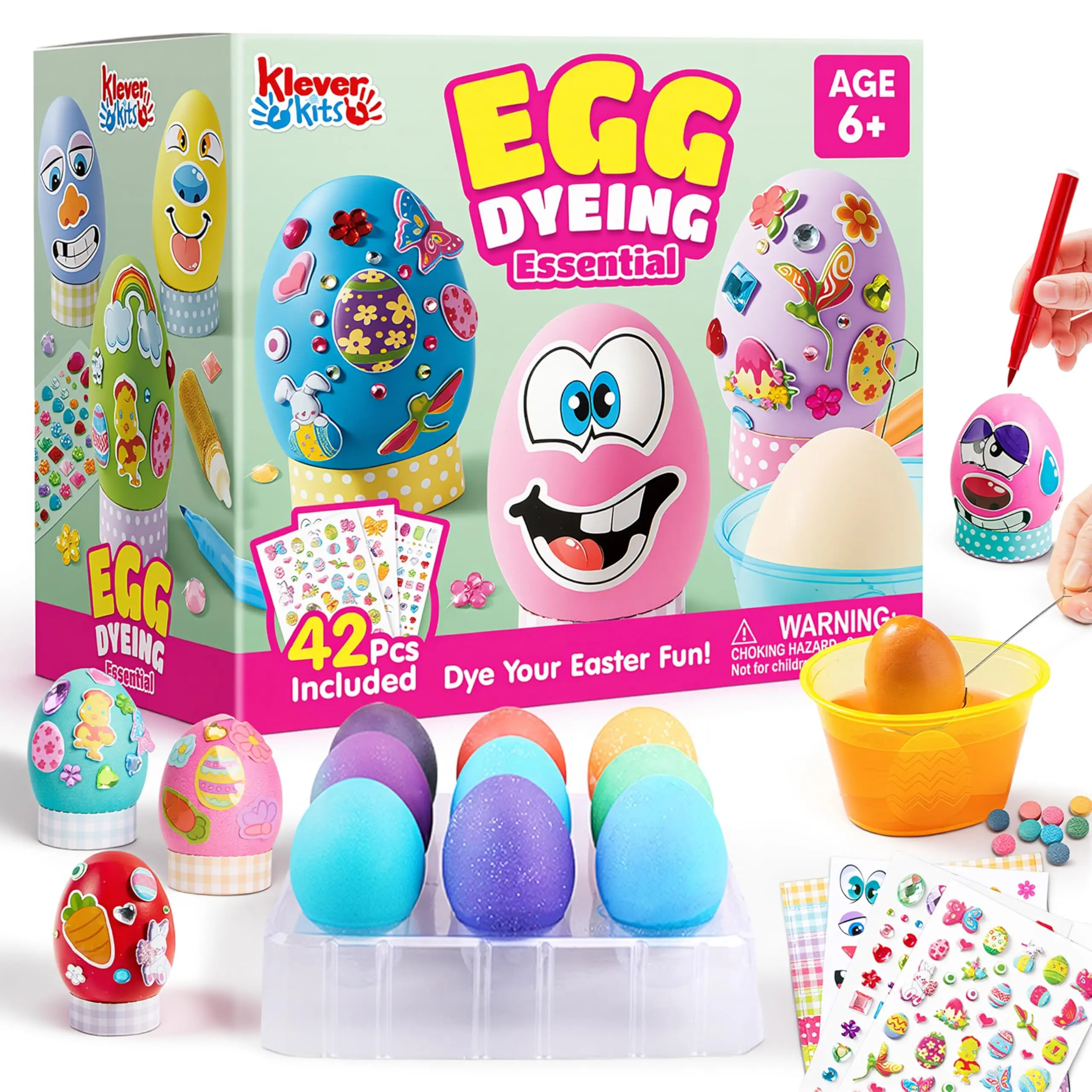 36pcs/48pcs/60pcs/80pcs/100pcs/120pcs/144pcs/160pcs/200pcs Prefilled Easter Eggs Toys and Stickers for Easter Egg Hunt, Filled with Toys Party Favors for Kids Boys Girls Easter Eggs Hunt, Basket Stuffers Fillers, Easter Egg Dye Decoration Kit