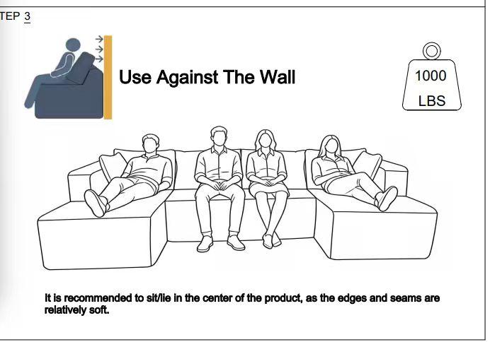 [2 Packages] Niccae 132-Inch U-Shaped Memory Foam Sectional Sofa &mdash; An oversized modular design offering "cloud-like" comfort; features deep seating and compressed corduroy fabric, combining space-saving capabilities with a convertible sleeper function.