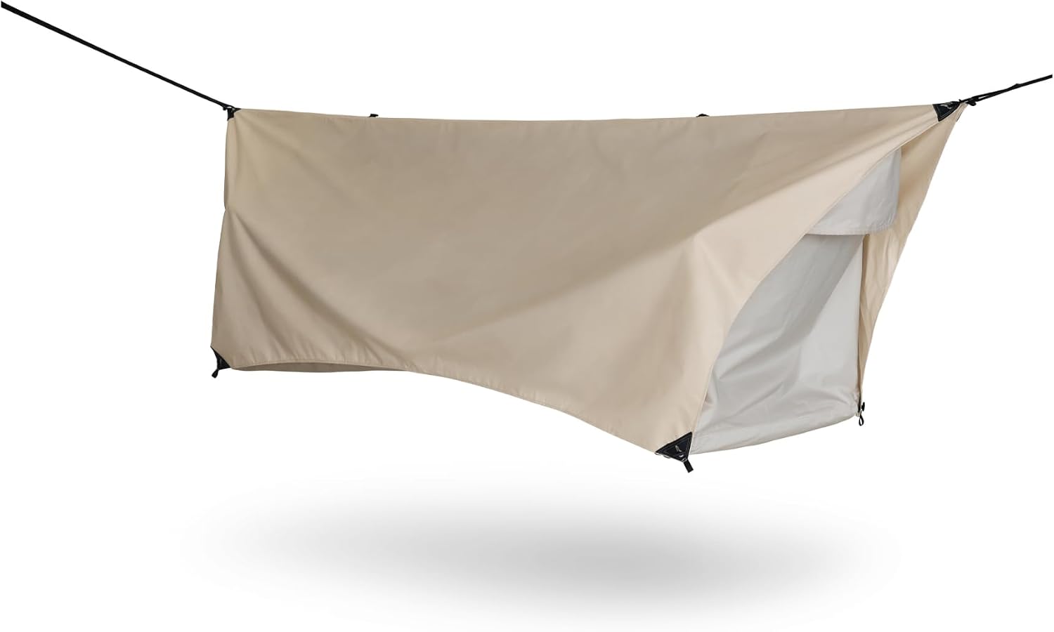 Lay-Flat Camping Hammock Tent with Mosquito Net, Insulated Sleeping Pad & Waterproof Rainfly