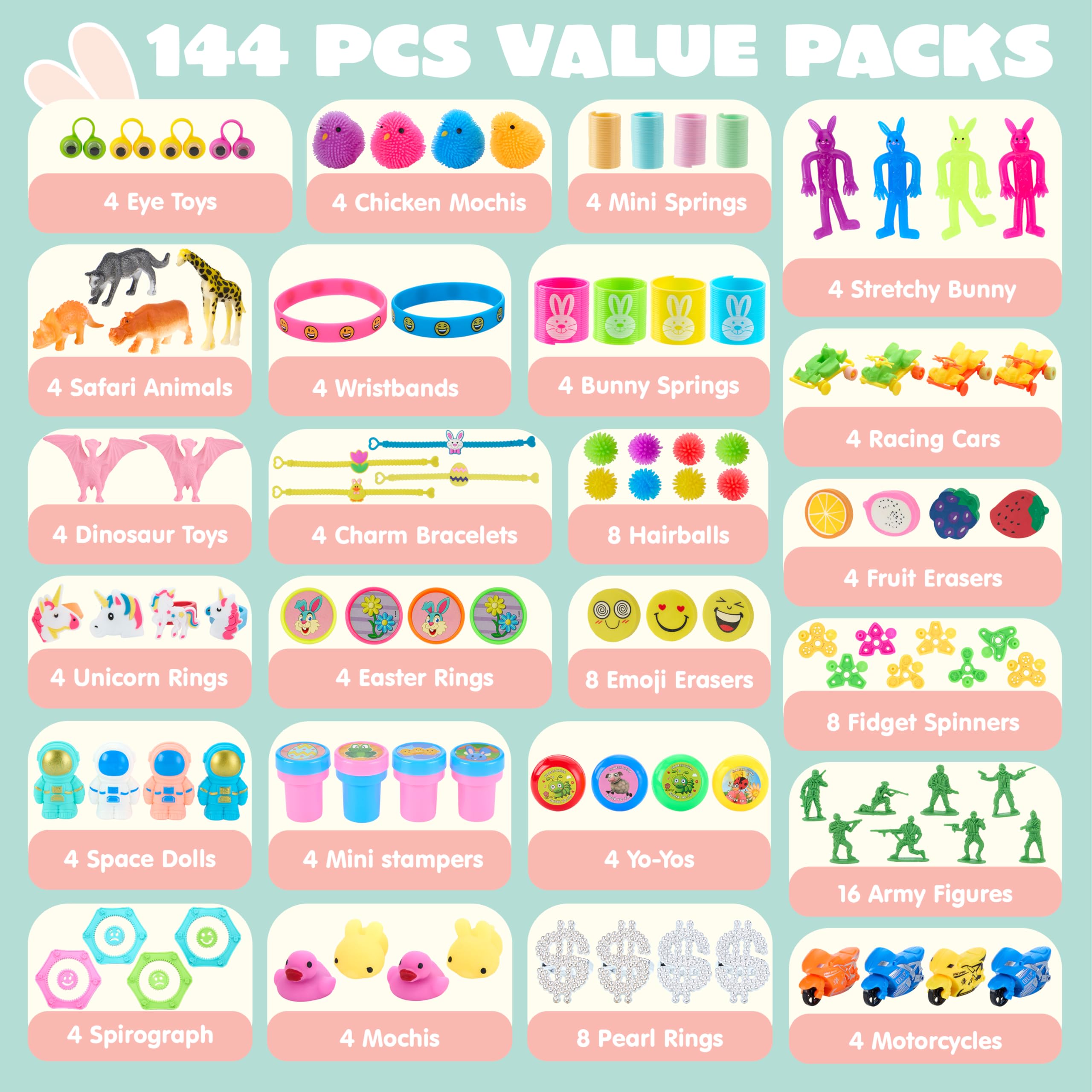 36pcs/48pcs/60pcs/80pcs/100pcs/120pcs/144pcs/160pcs/200pcs Prefilled Easter Eggs Toys and Stickers for Easter Egg Hunt, Filled with Toys Party Favors for Kids Boys Girls Easter Eggs Hunt, Basket Stuffers Fillers, Easter Egg Dye Decoration Kit