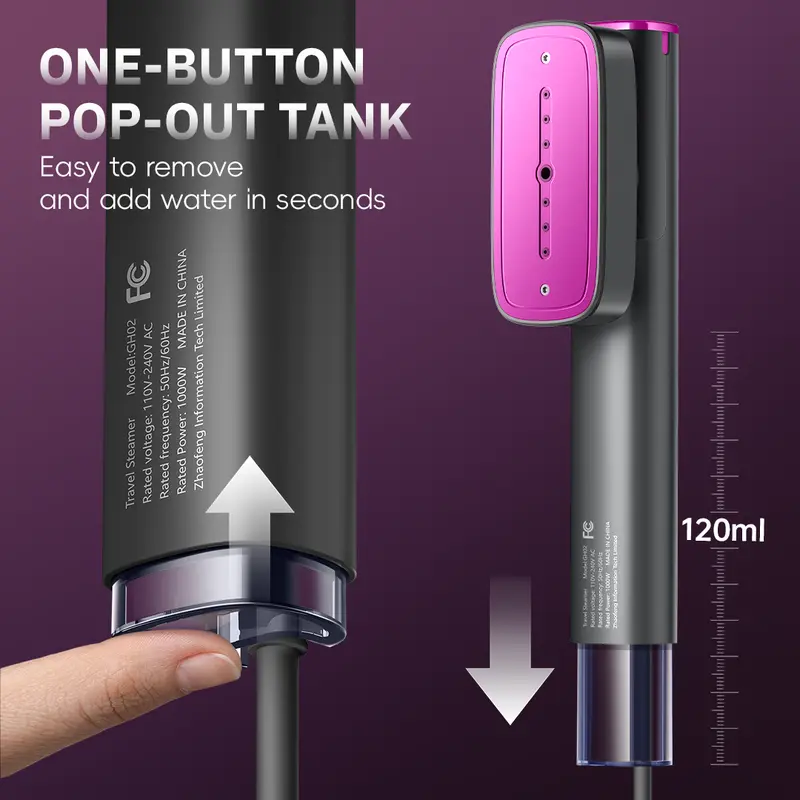 【SummerWins】OGHom Clothes Steamer, Travel Steamer, 2-in-1 Handheld Steamer, 110-240V Portable Clothing Steamer for Global Use, 30s Fast Heat-Up Wrinkle Remover for Global Use, 1000W Powerful Steam, Lightweight , Travelers & Family, Summerwins