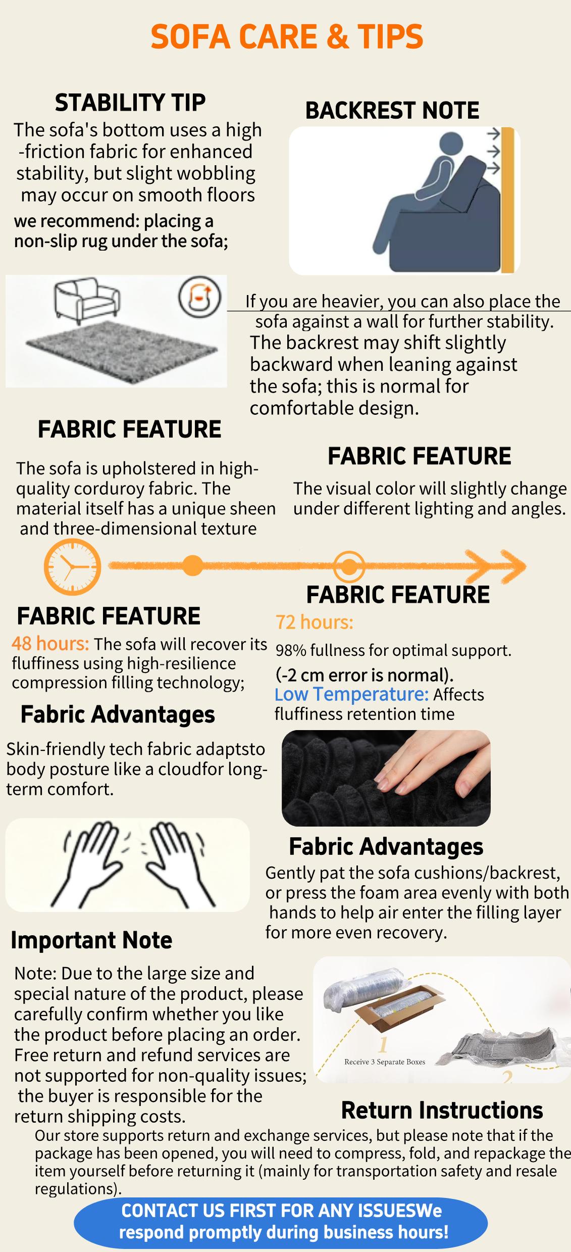 [2 Packages] Niccae 132-Inch U-Shaped Memory Foam Sectional Sofa &mdash; An oversized modular design offering "cloud-like" comfort; features deep seating and compressed corduroy fabric, combining space-saving capabilities with a convertible sleeper function.