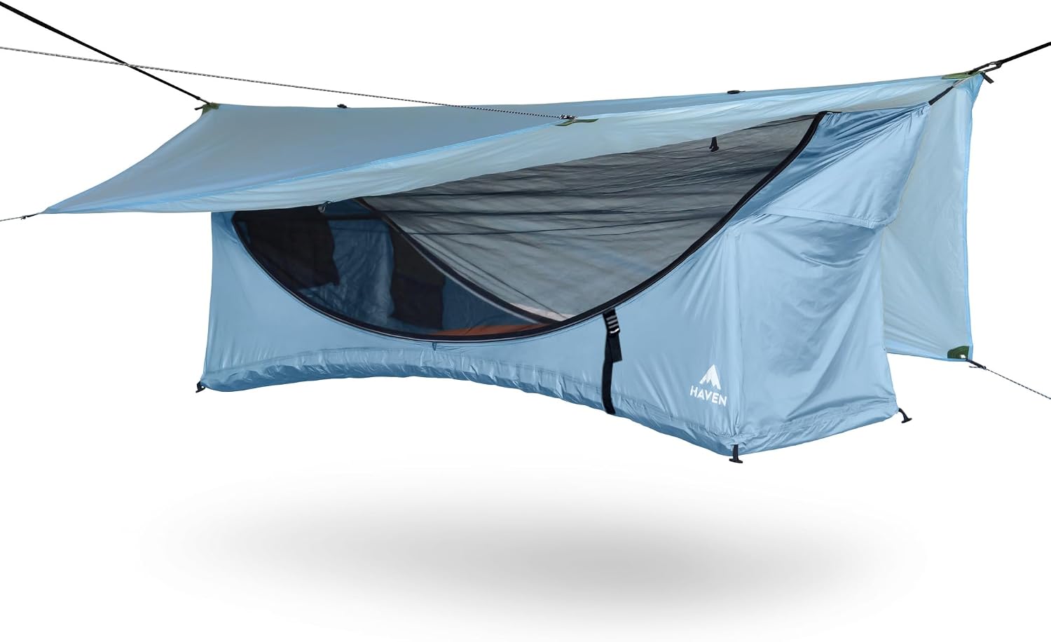 Lay-Flat Camping Hammock Tent with Mosquito Net, Insulated Sleeping Pad & Waterproof Rainfly