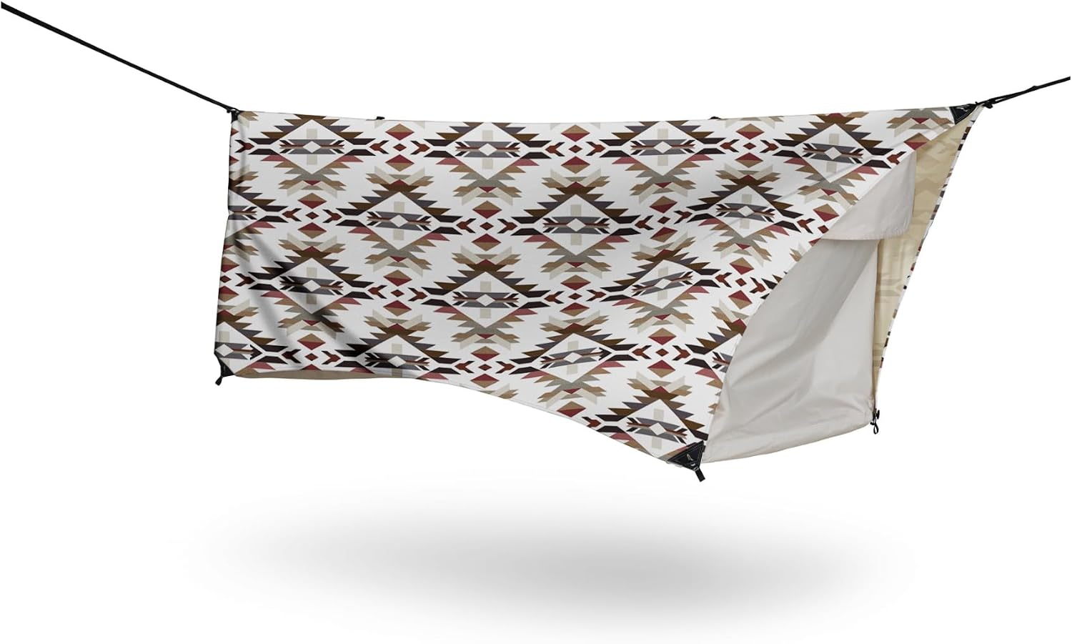 Lay-Flat Camping Hammock Tent with Mosquito Net, Insulated Sleeping Pad & Waterproof Rainfly