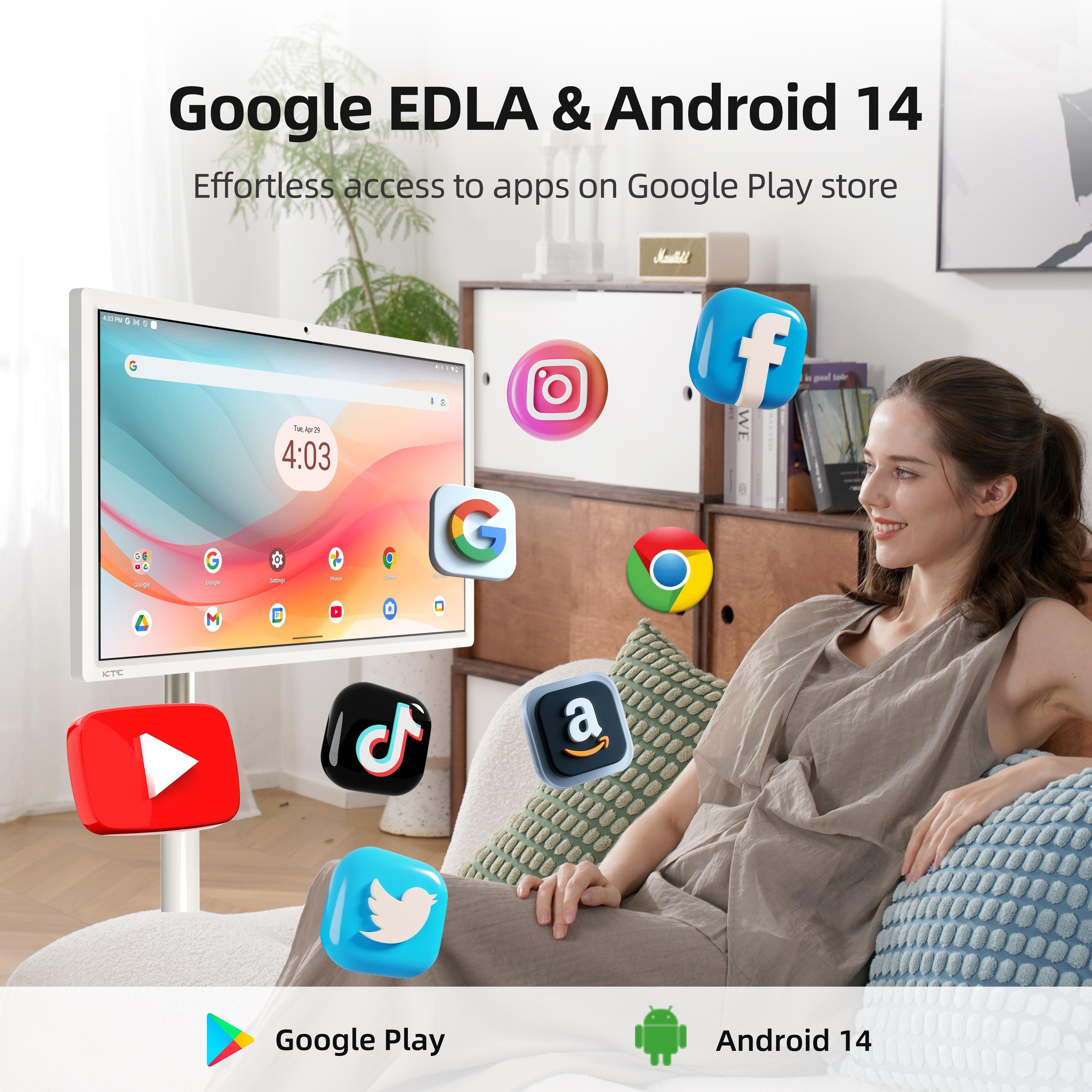 KTC A27Q7 27‘’ Portable Smart Screen, 1080P@60Hz Touch Monitor, Android 14 & Google EDLA Certification, 8GB+128GB, Qualcomm SM6115, with 9500mAh Battery & Wi-Fi 5 Wireless Casting, 4000:1 Contrast, Built-in 8MP Camera and Speakers,summerwins KTC A27Q7 27‘’ Portable Smart Screen, 1080P@60Hz Touch Monitor, Android 14 & Google EDLA Certification, 8GB+128GB, Qualcomm SM6115, with 9500mAh Battery & Wi-Fi 5 Wireless Casting, 4000:1 Contrast, Built-in 8MP Camera and Speakers,summerwins