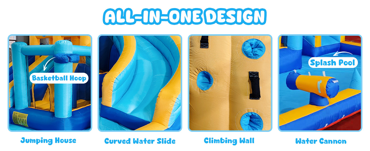 All in one inflatable Water Slide