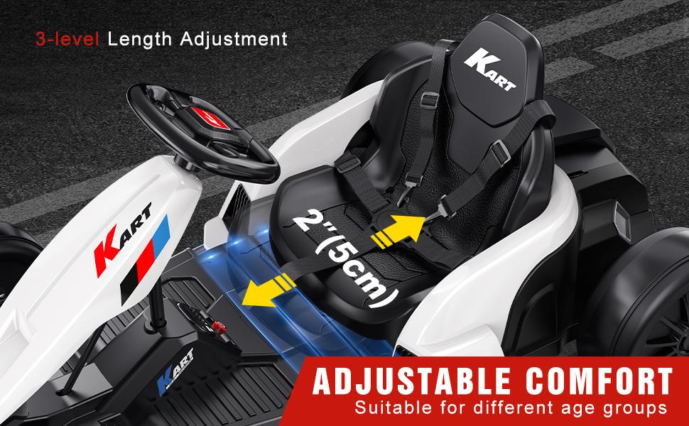 【Akeleo】24V Electric Go Kart, Drift Vehicle, Outdoor Toy Car, One-button Start, Rrear-wheel Drive, Supercar Frame, Two-point Seat Belt, MP3 Music. Crazy Go Kart for Kids (3-8 Years Old) summerwins
