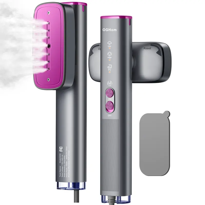 【SummerWins】OGHom Clothes Steamer, Travel Steamer, 2-in-1 Handheld Steamer, 110-240V Portable Clothing Steamer for Global Use, 30s Fast Heat-Up Wrinkle Remover for Global Use, 1000W Powerful Steam, Lightweight , Travelers & Family, Summerwins
