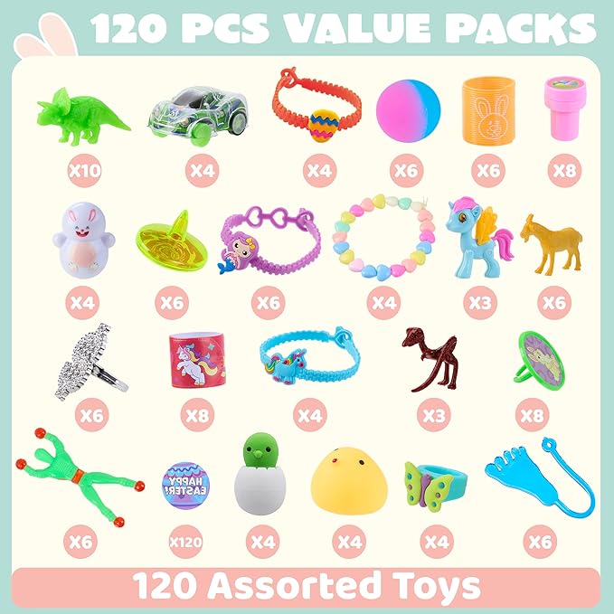 36pcs/48pcs/60pcs/80pcs/100pcs/120pcs/144pcs/160pcs/200pcs Prefilled Easter Eggs Toys and Stickers for Easter Egg Hunt, Filled with Toys Party Favors for Kids Boys Girls Easter Eggs Hunt, Basket Stuffers Fillers, Easter Egg Dye Decoration Kit