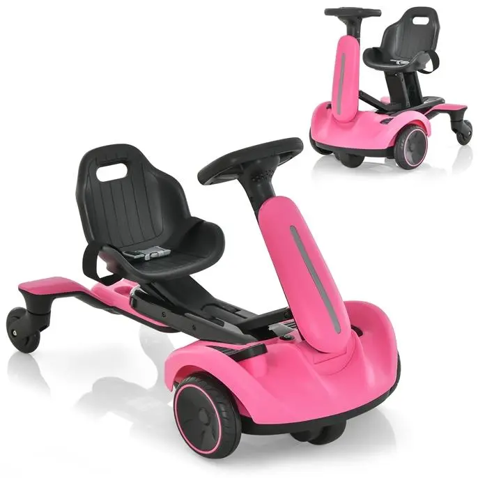 Costzon 6V Electric Ride On Car - Kids Drift Go Kart for 3+, 360-Degree Spin, 2-Position Adjustable Seat (Up-Down/Front-Back), 2.6-3 MPH Max Speed, Horn & Engine Sounds, Outdoor Kids Stuff, Cool Gifts for Toddlers, Kids Outdoor Play, Outdoor Gadgets