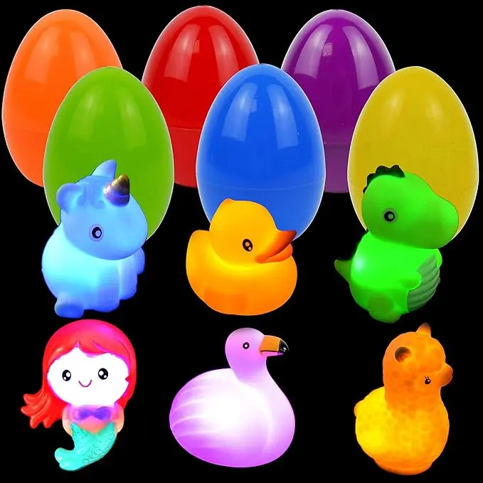 36pcs/48pcs/60pcs/80pcs/100pcs/120pcs/144pcs/160pcs/200pcs Prefilled Easter Eggs Toys and Stickers for Easter Egg Hunt, Filled with Toys Party Favors for Kids Boys Girls Easter Eggs Hunt, Basket Stuffers Fillers, Easter Egg Dye Decoration Kit