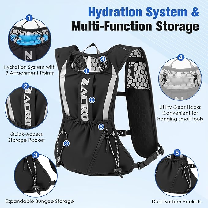 Lightweight Hydration Running Vest for Men & Women – Adjustable, Breathable & Reflective