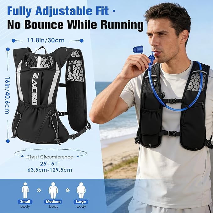 Lightweight Hydration Running Vest for Men & Women – Adjustable, Breathable & Reflective