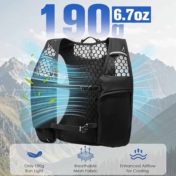 Lightweight Hydration Running Vest for Men & Women – Adjustable, Breathable & Reflective