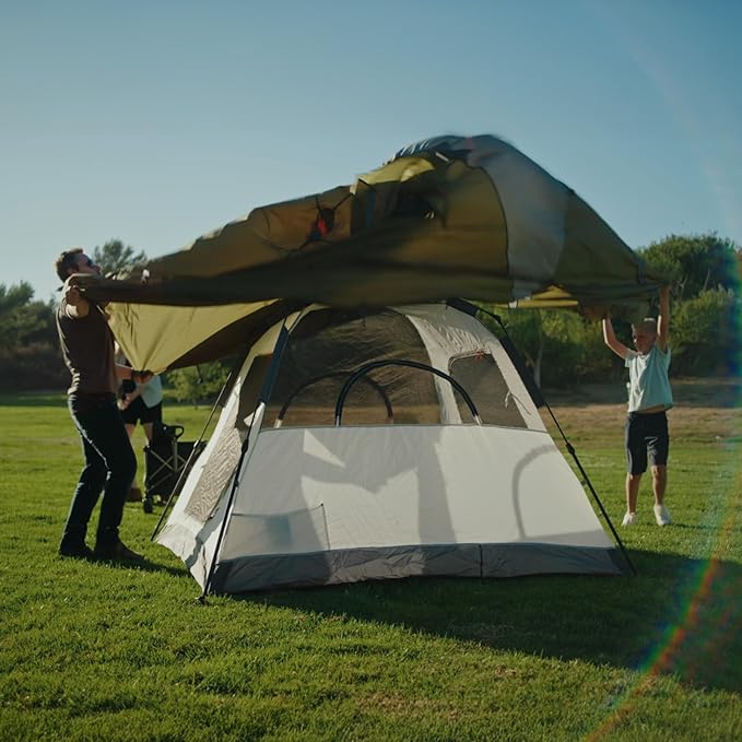 3-Person Pop-Up Camping Tent with Vestibule – Double Layer, Quick Setup & Waterproof