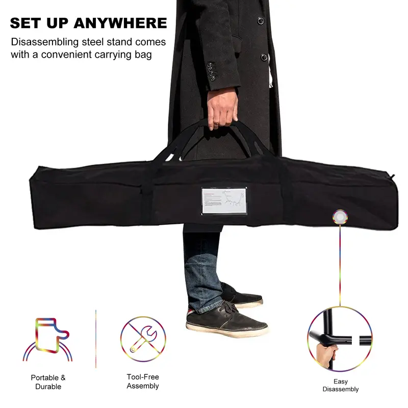 Hammock with Stand Included 450lb Capacity Steel Stand, Premium Carry Bag Included and Two Anti Roll Balance Beam