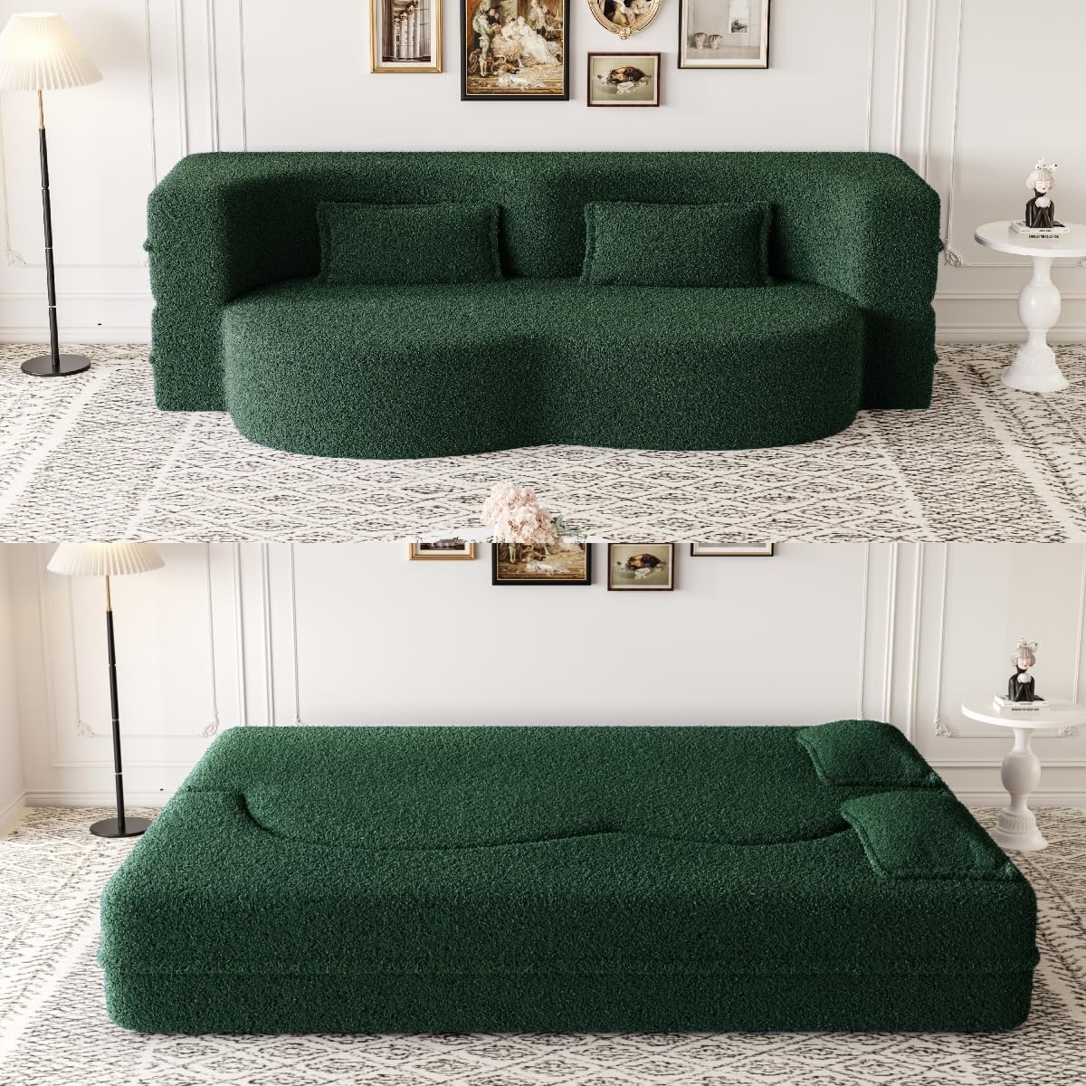 78" Convertible Boneless Futon Sofa Bed, Sleeper Sofa for Living Room