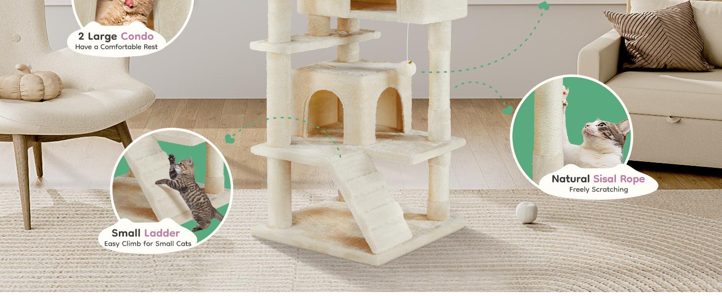 Cat Climbing Shelf, 54-Inch Post Cascading, Indoor Playhouse, Cozy Nest, Durable, Space-Saving Design, Gift for Pet Owners Cat Climbing Shelf, 54-Inch Post Cascading, Indoor Playhouse, Cozy Nest, Durable, Space-Saving Design, Gift for Pet Owners