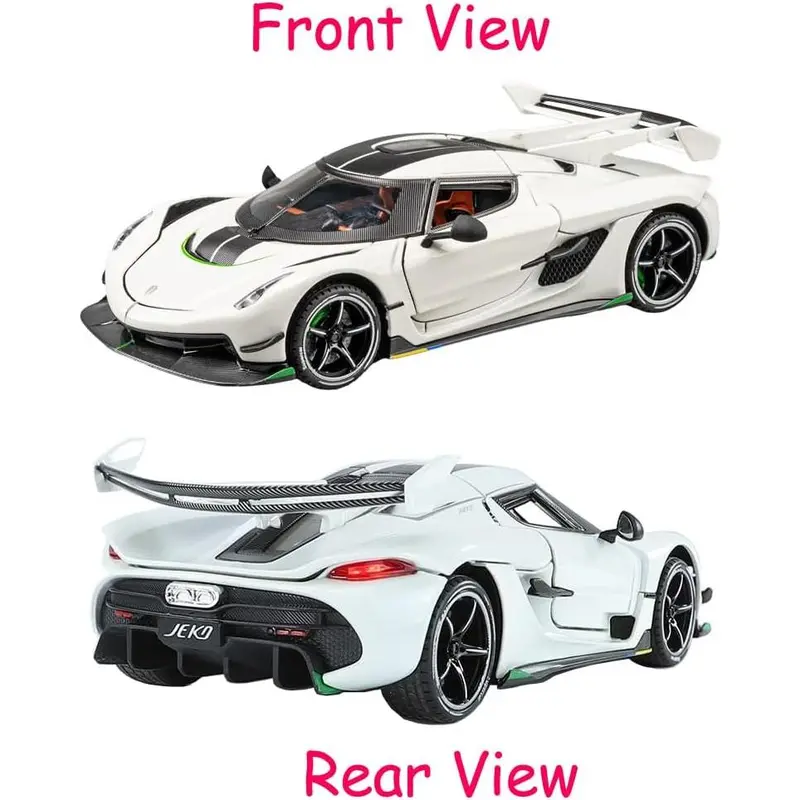 1/24 Scale Koenigsegg Jesko Therija Alloy Diecast Collectible Toy Car Model, with Sound and Light Effects, for 36 Months-12 Years Old Kids
