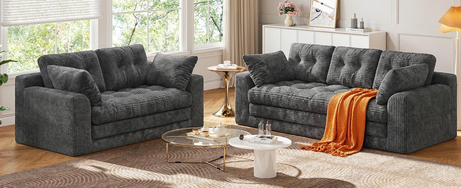 Raybee 2-3 Seater Folding Convertible Sofa Bed, Boneless Pull-Out Sleeper Sofa with Pillows, Tufting Corduroy Upholsted Foldable Floor Couch Comfy Lounge with High Resilience & High Density Foam for Small Space Living Room Bedroom, Black, Gray, White Raybee 2-3 Seater Folding Convertible Sofa Bed, Boneless Pull-Out Sleeper Sofa with Pillows, Tufting Corduroy Upholsted Foldable Floor Couch Comfy Lounge with High Resilience & High Density Foam for Small Space Living Room Bedroom, Black, Gray, White
