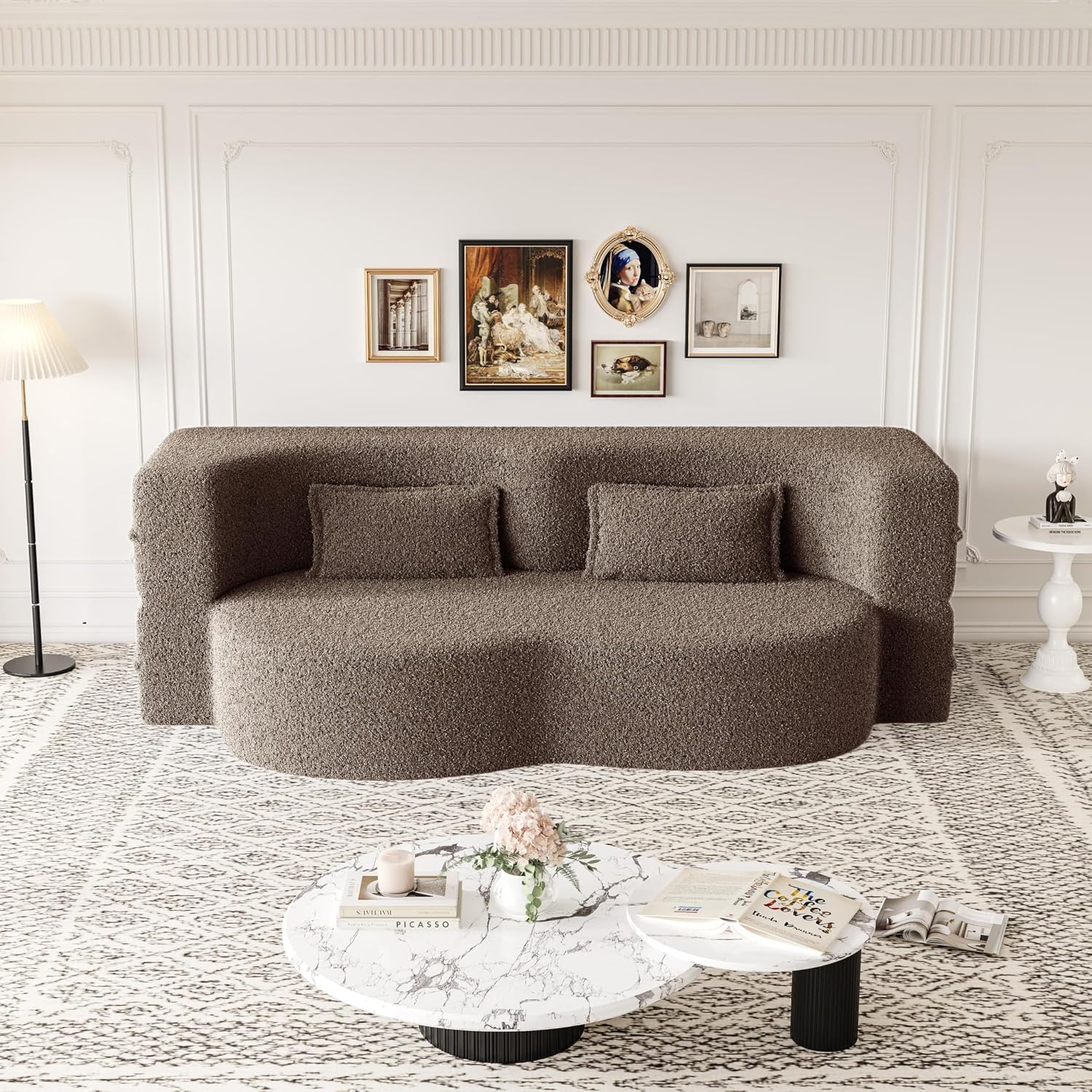 78" Convertible Boneless Futon Sofa Bed, Sleeper Sofa for Living Room