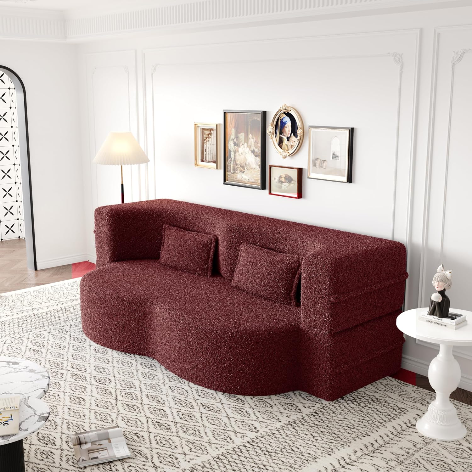 78" Convertible Boneless Futon Sofa Bed, Sleeper Sofa for Living Room