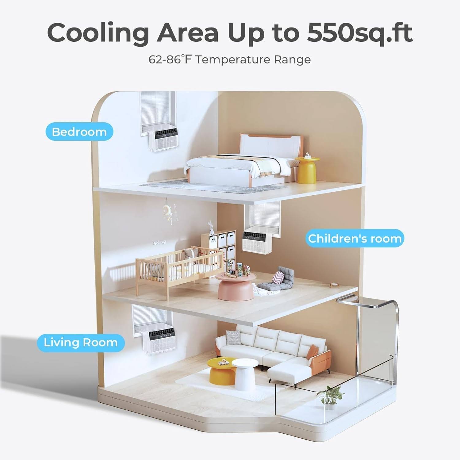 Wholesale U-Shaped Window AC 10,000 BTU 120V Ultra Quiet Cools up 550 Sq ft Energy Saving CEER 10.9 Household Use