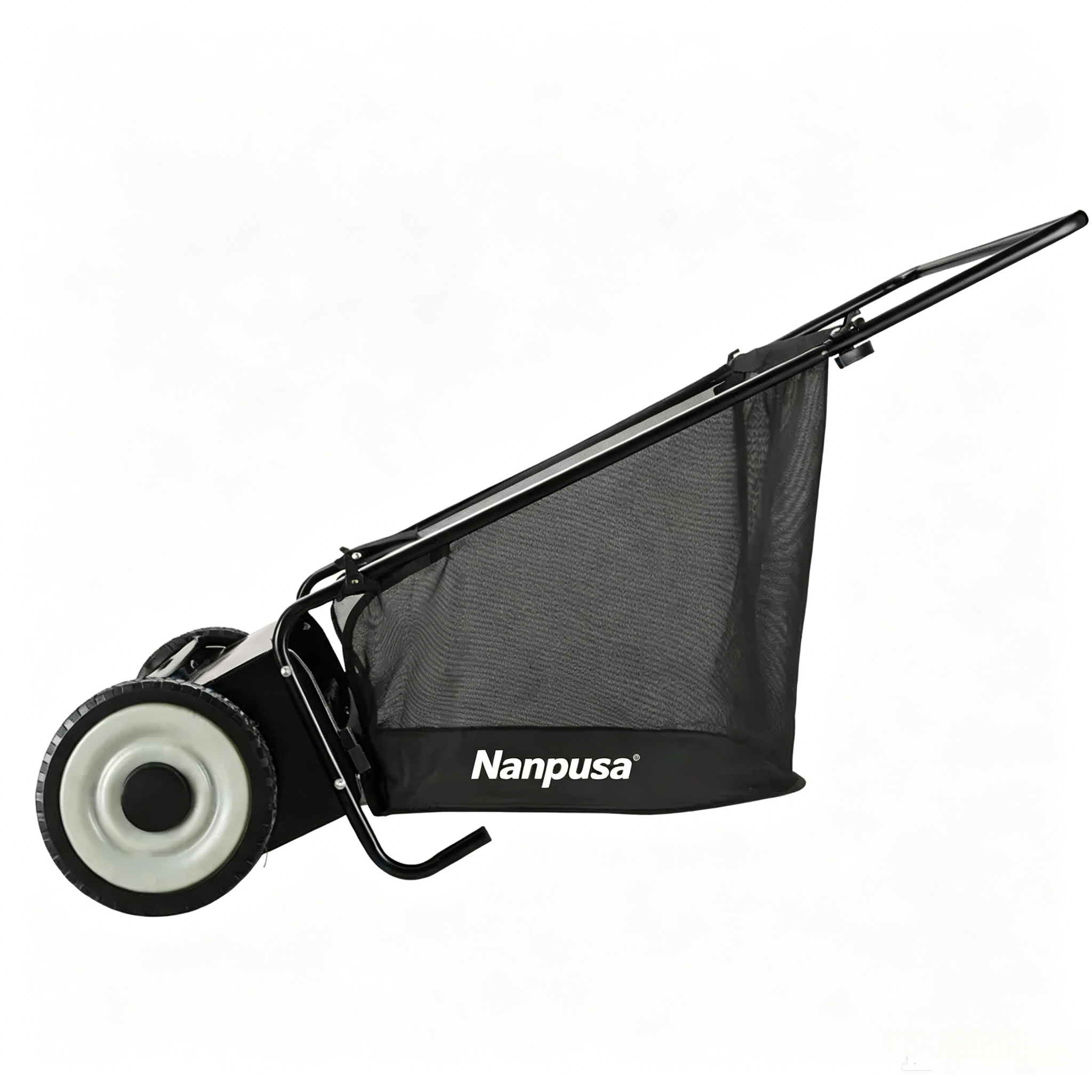 【fathersdaygift】NANPUSA 26-Inch Push Lawn Sweeper with 7 ft³ Collection Bag, Heavy-Duty Leaf & Grass Collector with 4 Rotating Brushes