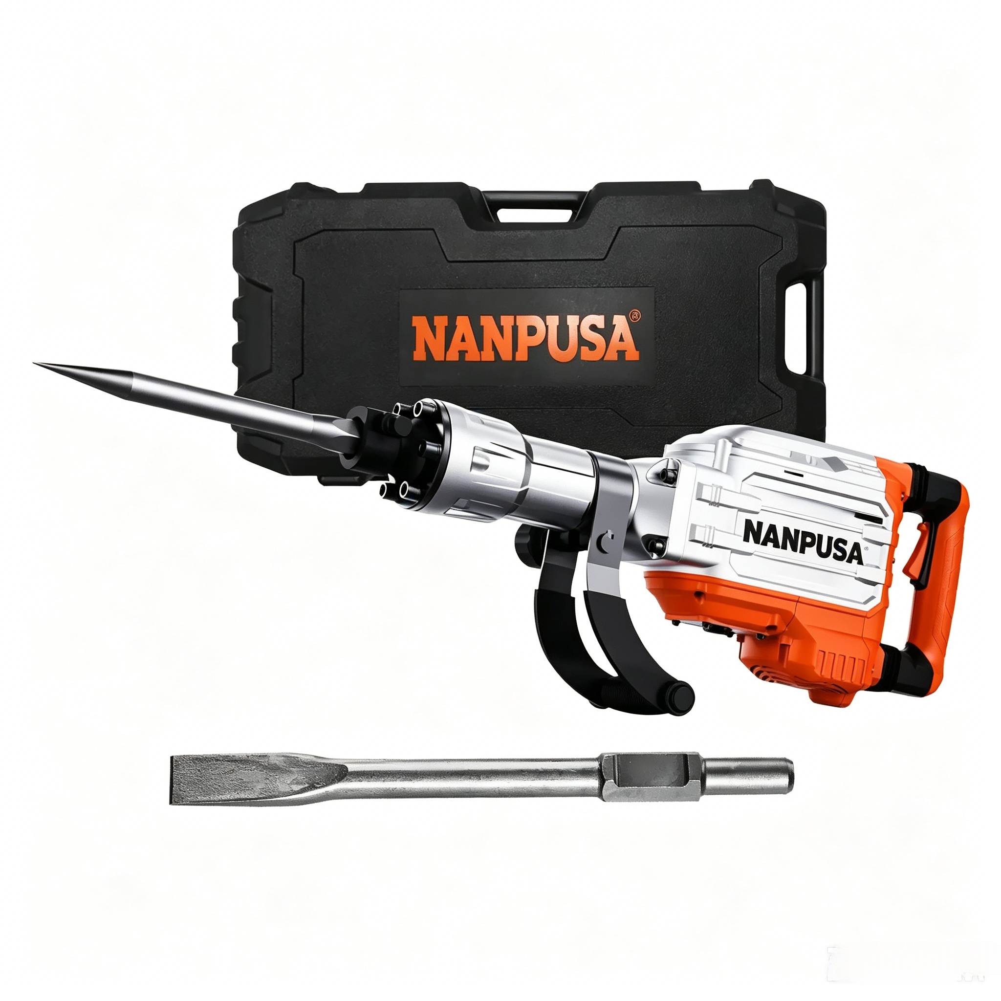 【fathersdaygift】Heavy Duty Electric Demolition Jack Hammer with Chisels – 360° Adjustable Handle Impact Drill for Concrete Breaking, Includes Multiple Drill Bits & Protective Gloves