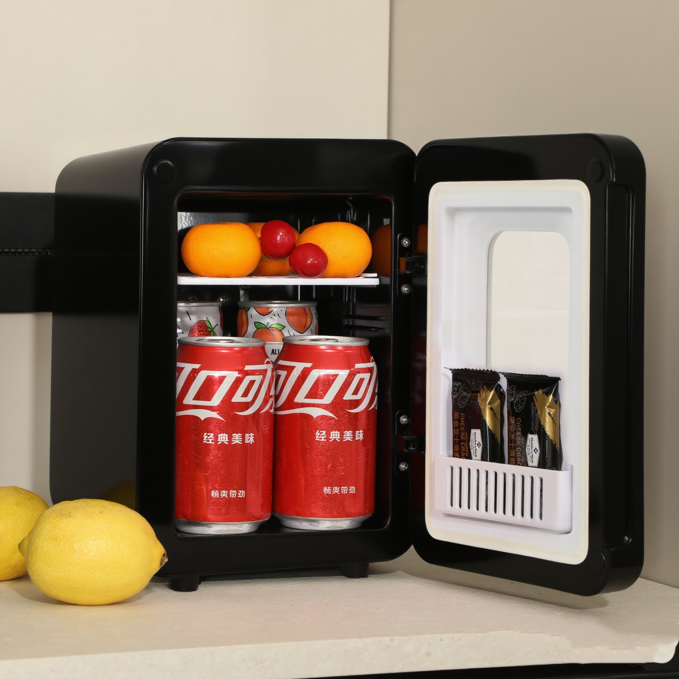 Portable 4L Mini Beauty Fridge with Mirror Door – Quiet Cooling for Skincare, Cosmetics & Snacks
