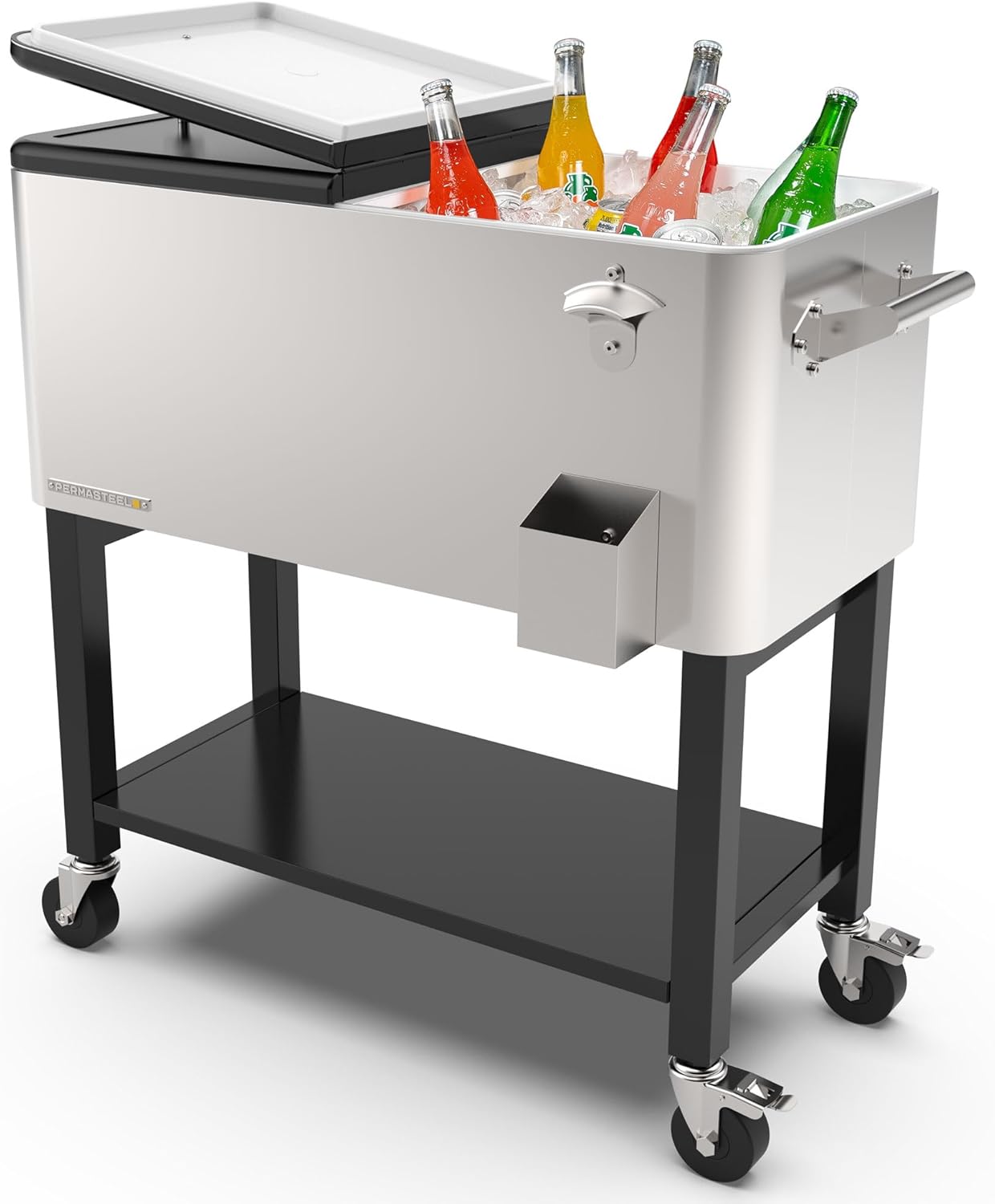 73L Large Capacity Rolling Cooler Cart with Wheels