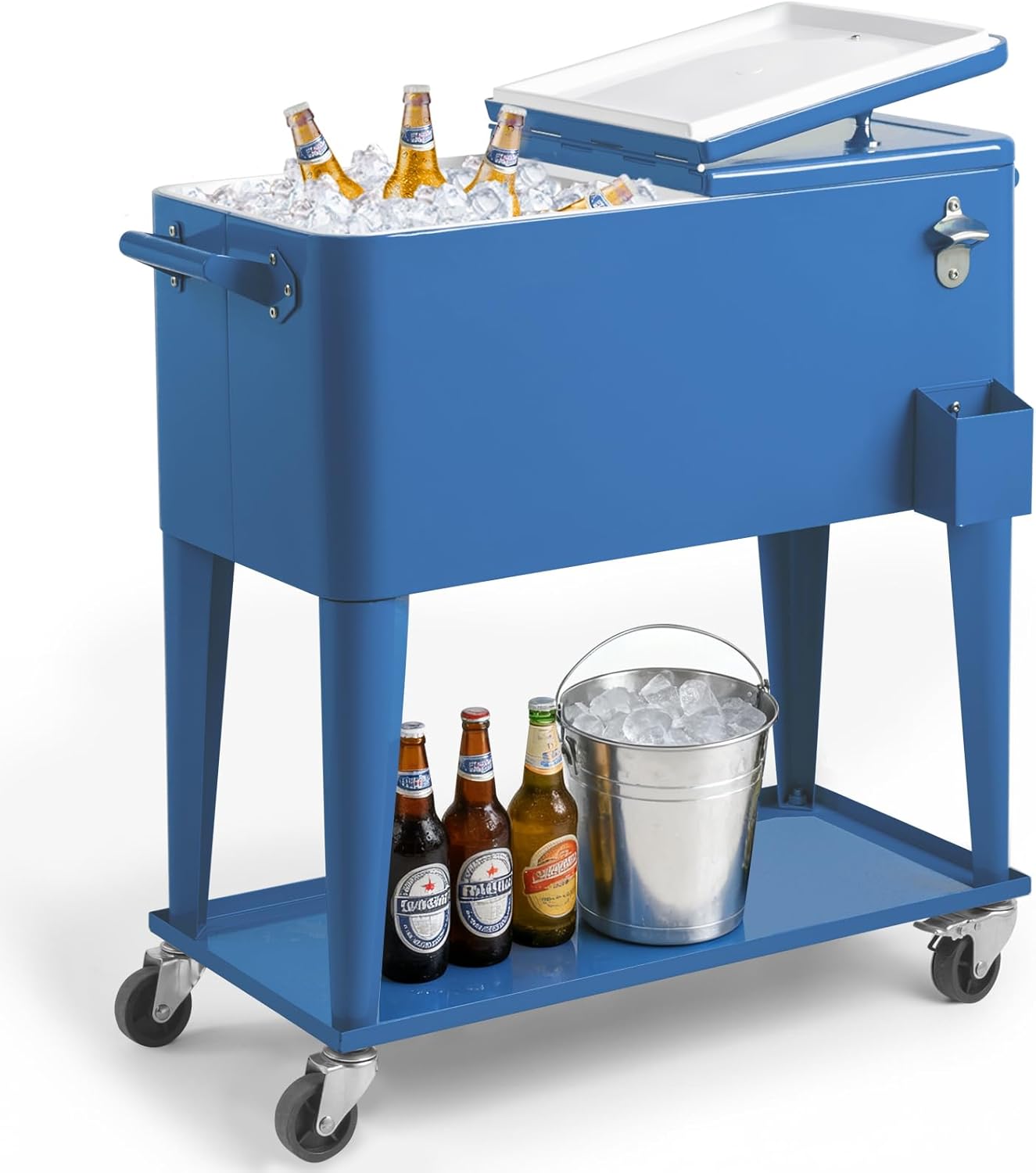 73L Large Capacity Rolling Cooler Cart with Wheels