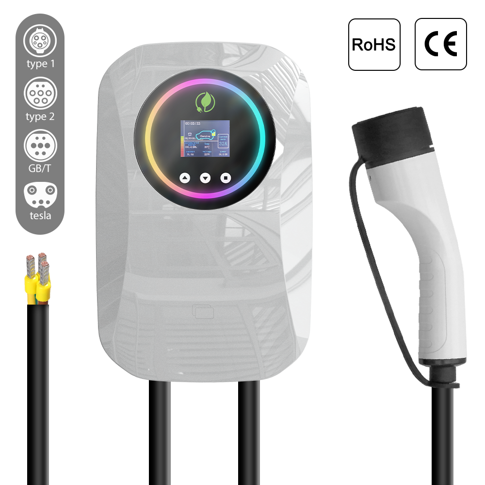 7kW Smart Type 2 EV Charger with APP Control, RFID & IP65 Waterproof Home Charging Station