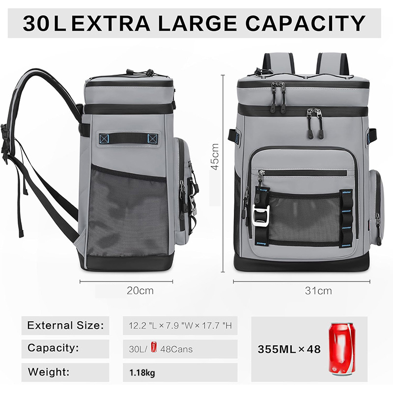 Insulated Lunch Cooler Bag Waterproof Thermal Picnic Backpack for Food Delivery & Outdoor Use