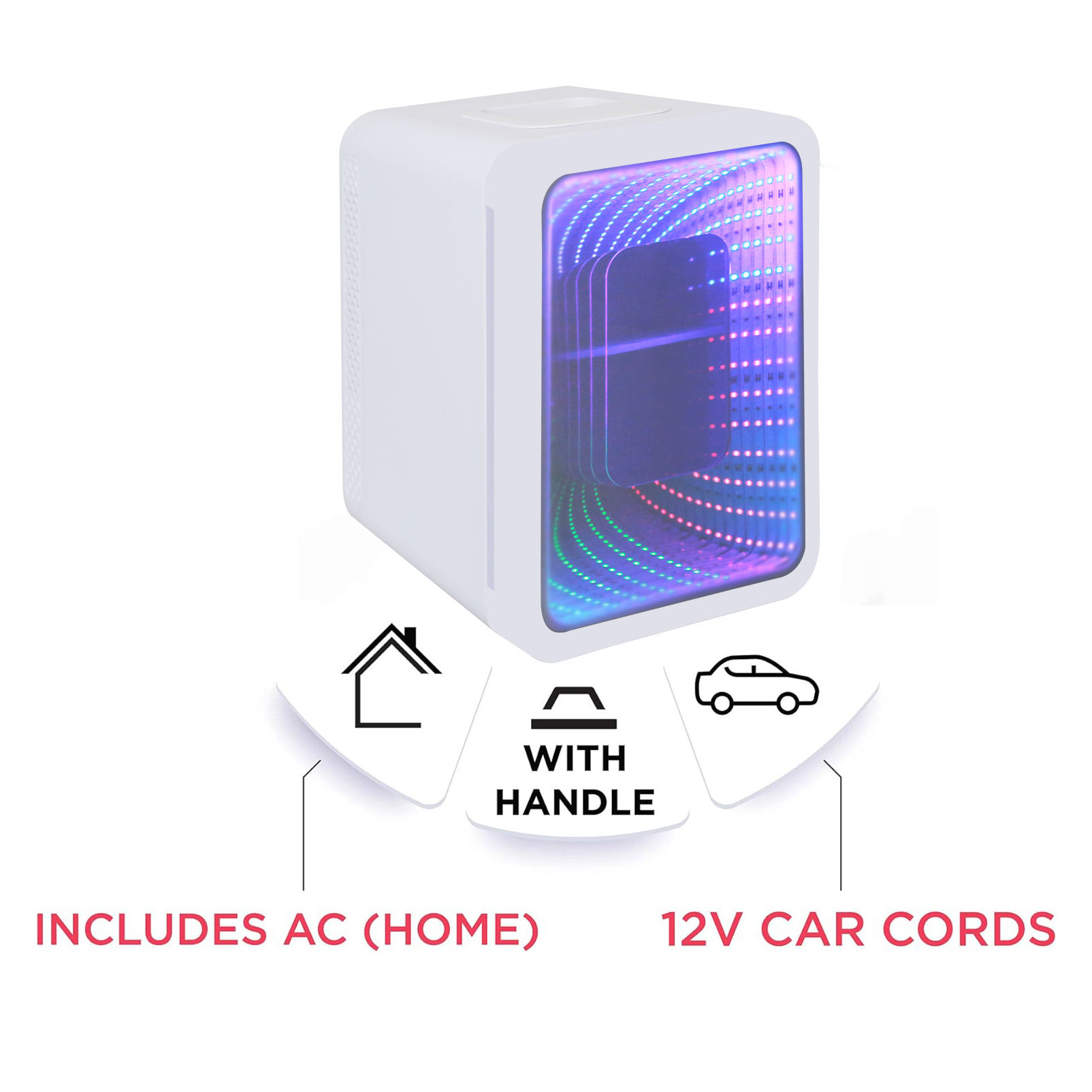 Portable 4L Mini Beauty Fridge with Mirror Door – Quiet Cooling for Skincare, Cosmetics & Snacks
