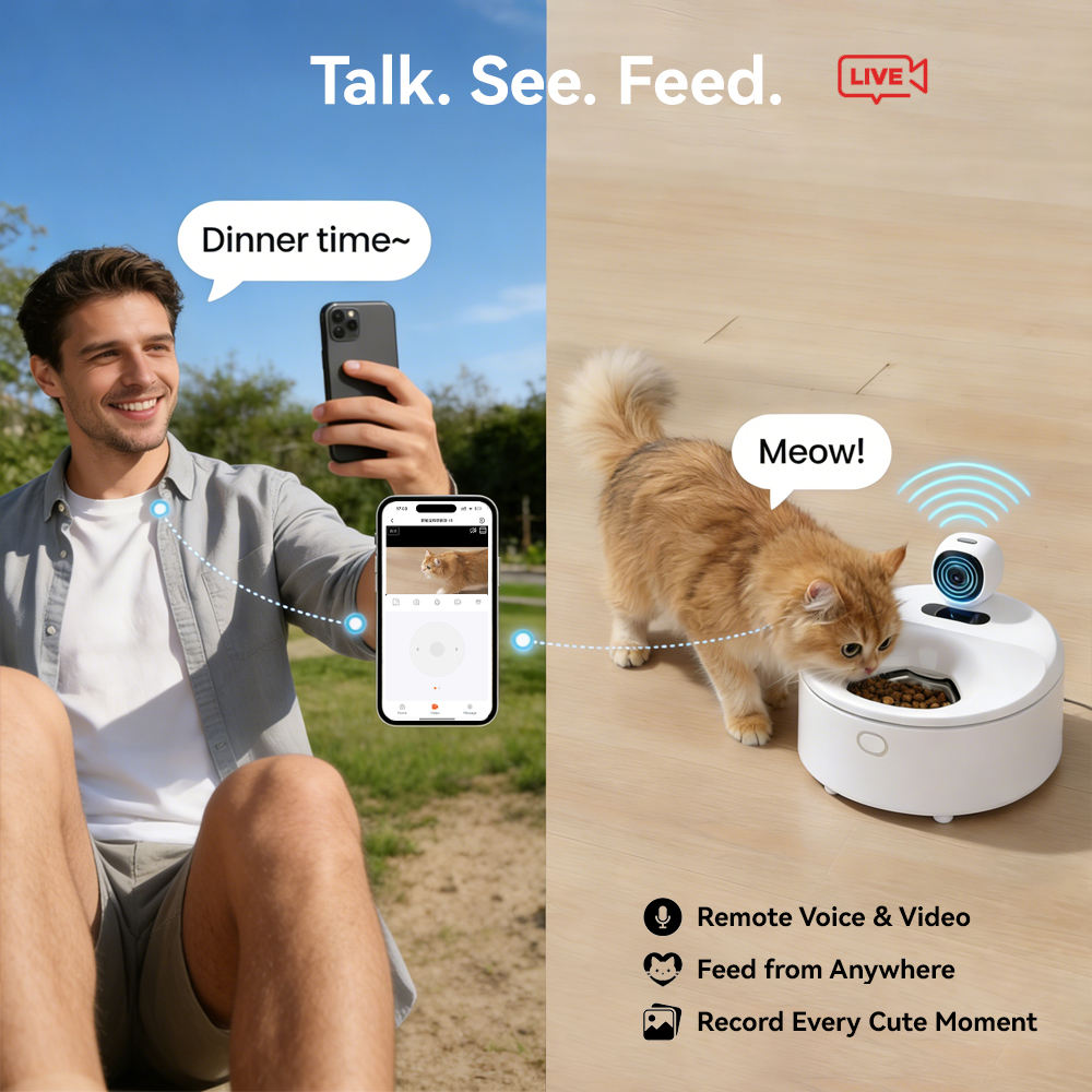 2026 Smart Automatic Cat Feeder with Cooling & Warming Function – Stainless Steel Bowl Pet Food Dispenser for Wet Food Preservation