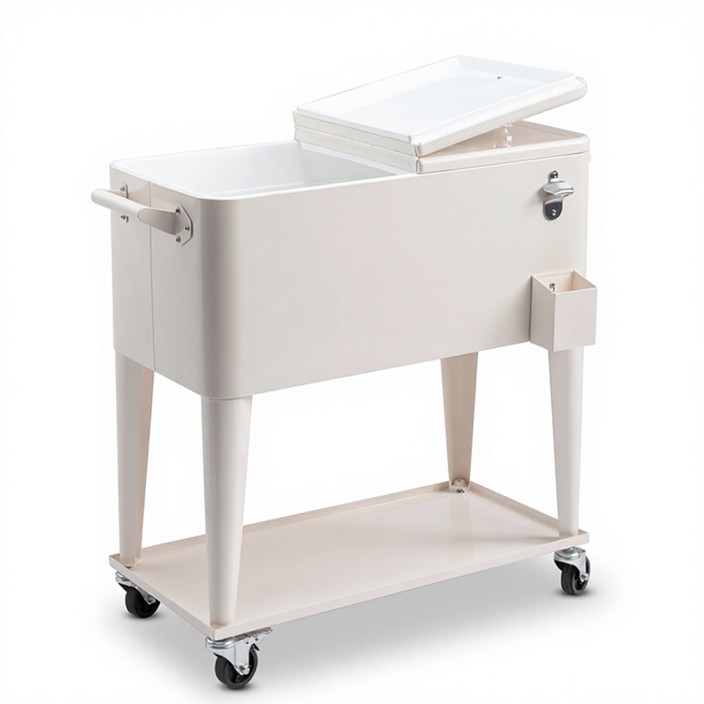 73L Large Capacity Rolling Cooler Cart with Wheels