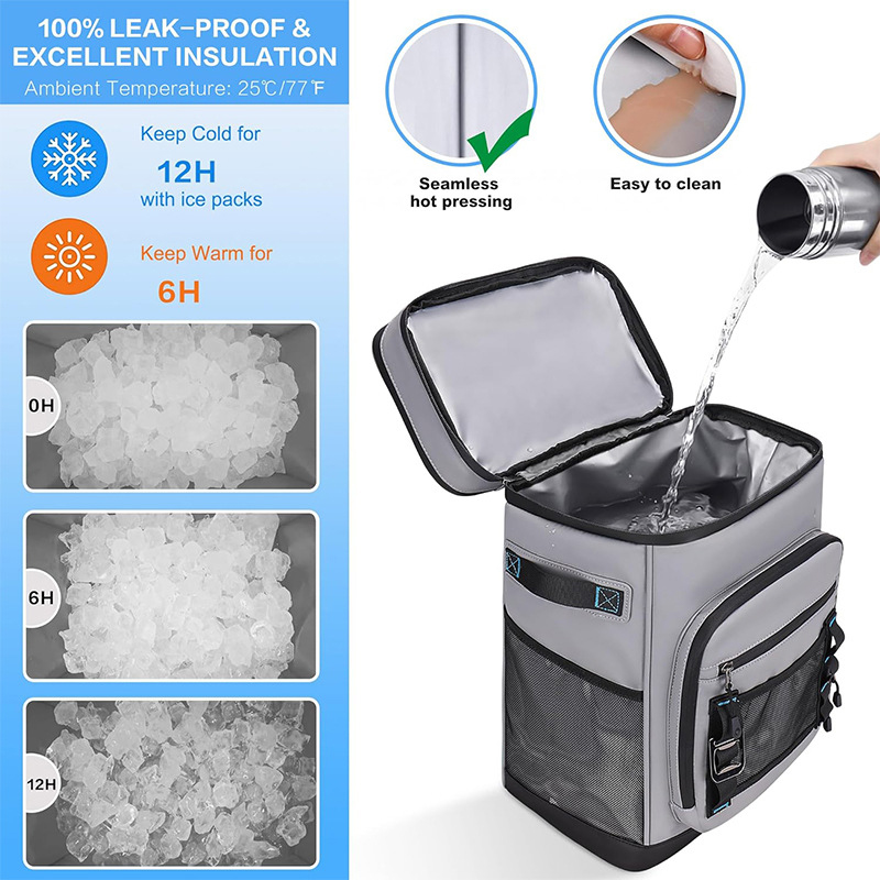 Insulated Lunch Cooler Bag Waterproof Thermal Picnic Backpack for Food Delivery & Outdoor Use