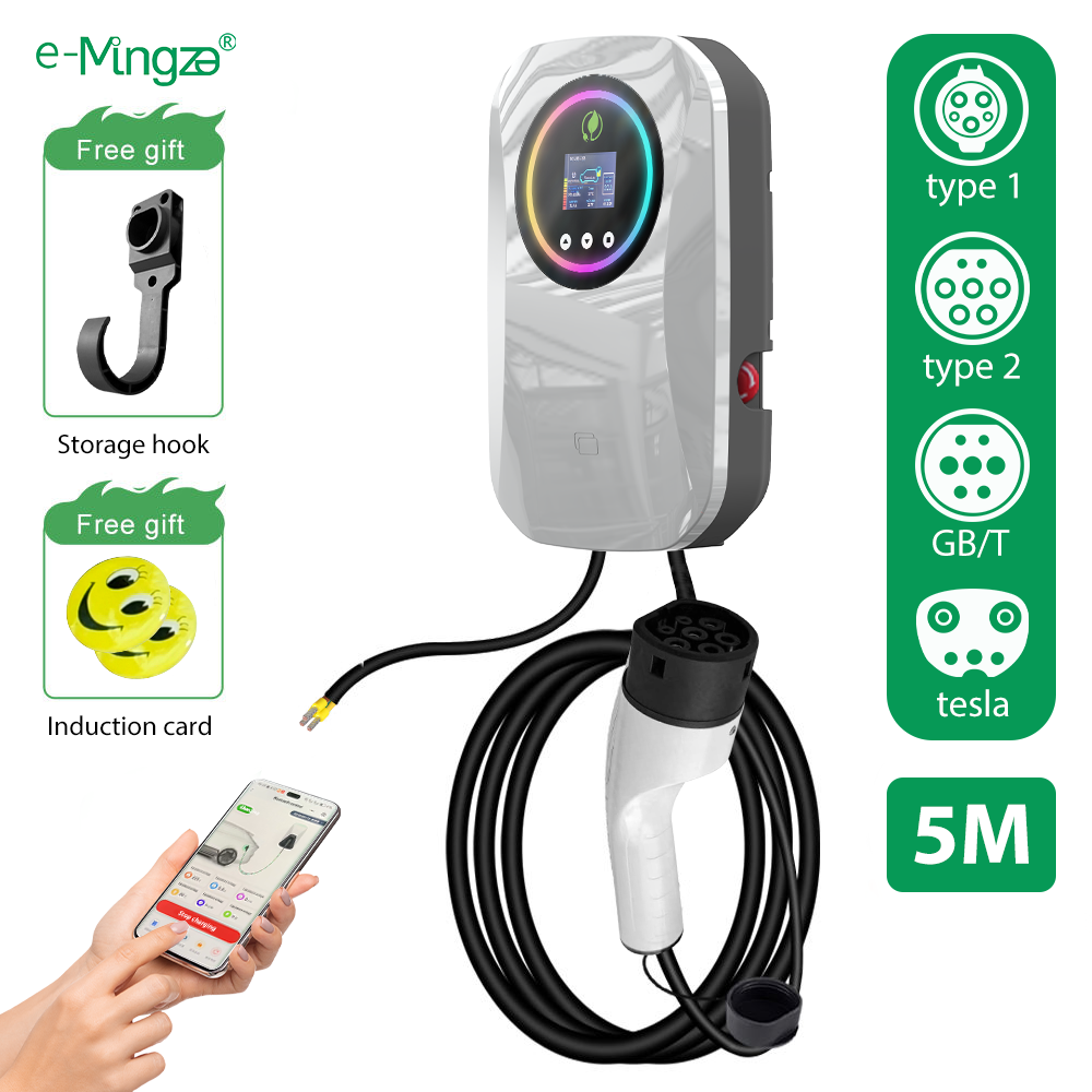 7kW Smart Type 2 EV Charger with APP Control, RFID & IP65 Waterproof Home Charging Station