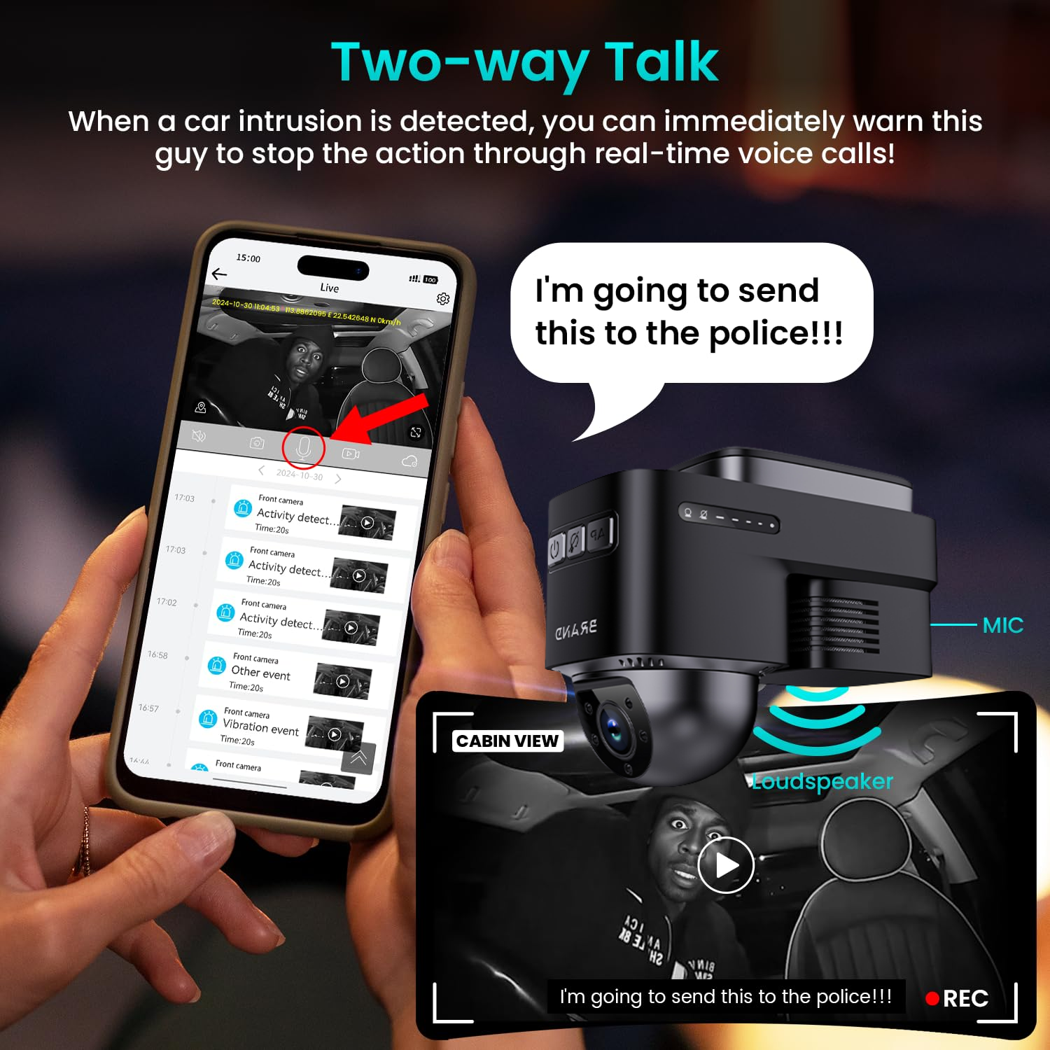 Nanpusa™ 4G Smart Dash Camera 1080P Front & Rear Recording with Motion Detection & Anti-Theft Protection