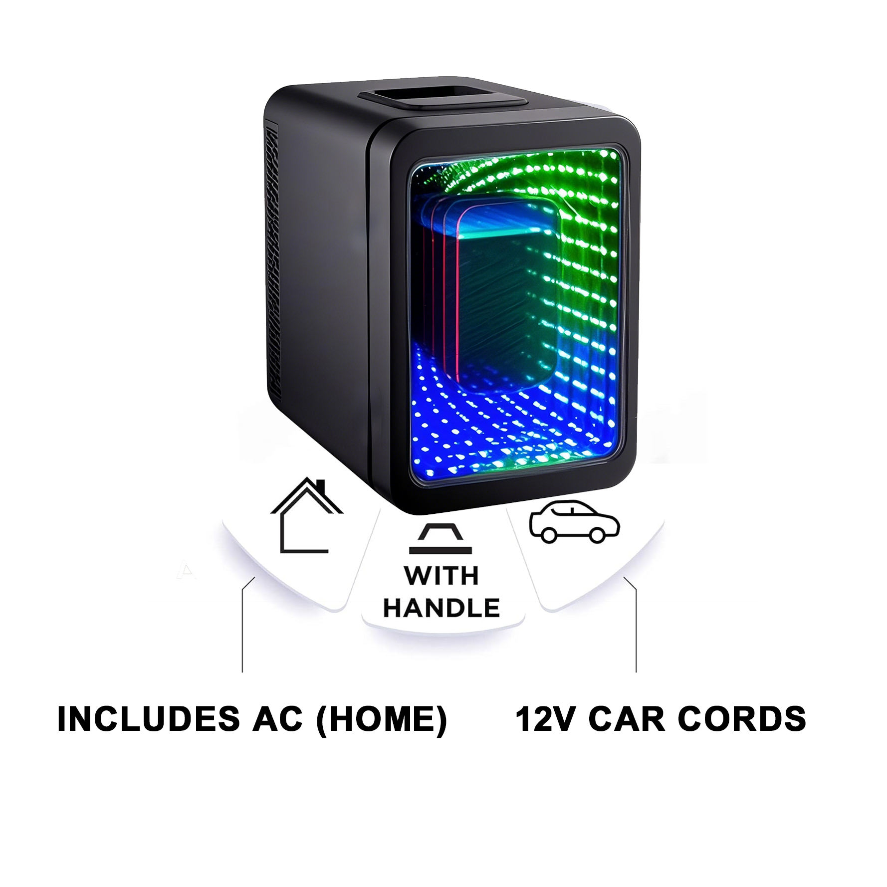 Portable 4L Mini Beauty Fridge with Mirror Door – Quiet Cooling for Skincare, Cosmetics & Snacks