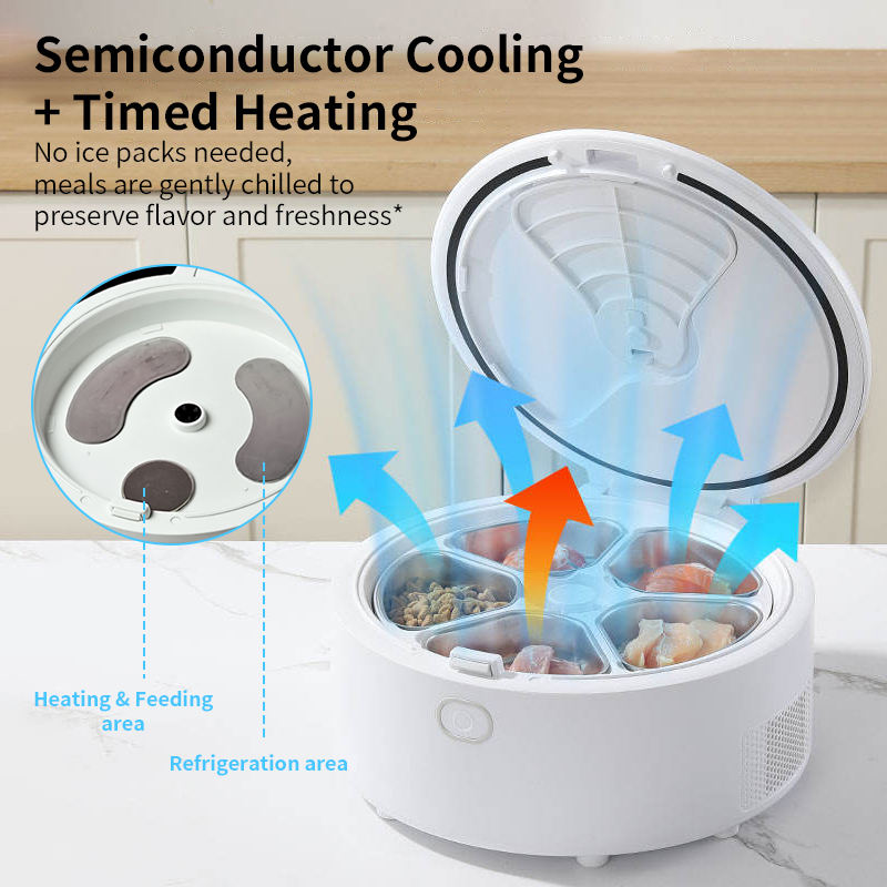 2026 Smart Automatic Cat Feeder with Cooling & Warming Function – Stainless Steel Bowl Pet Food Dispenser for Wet Food Preservation