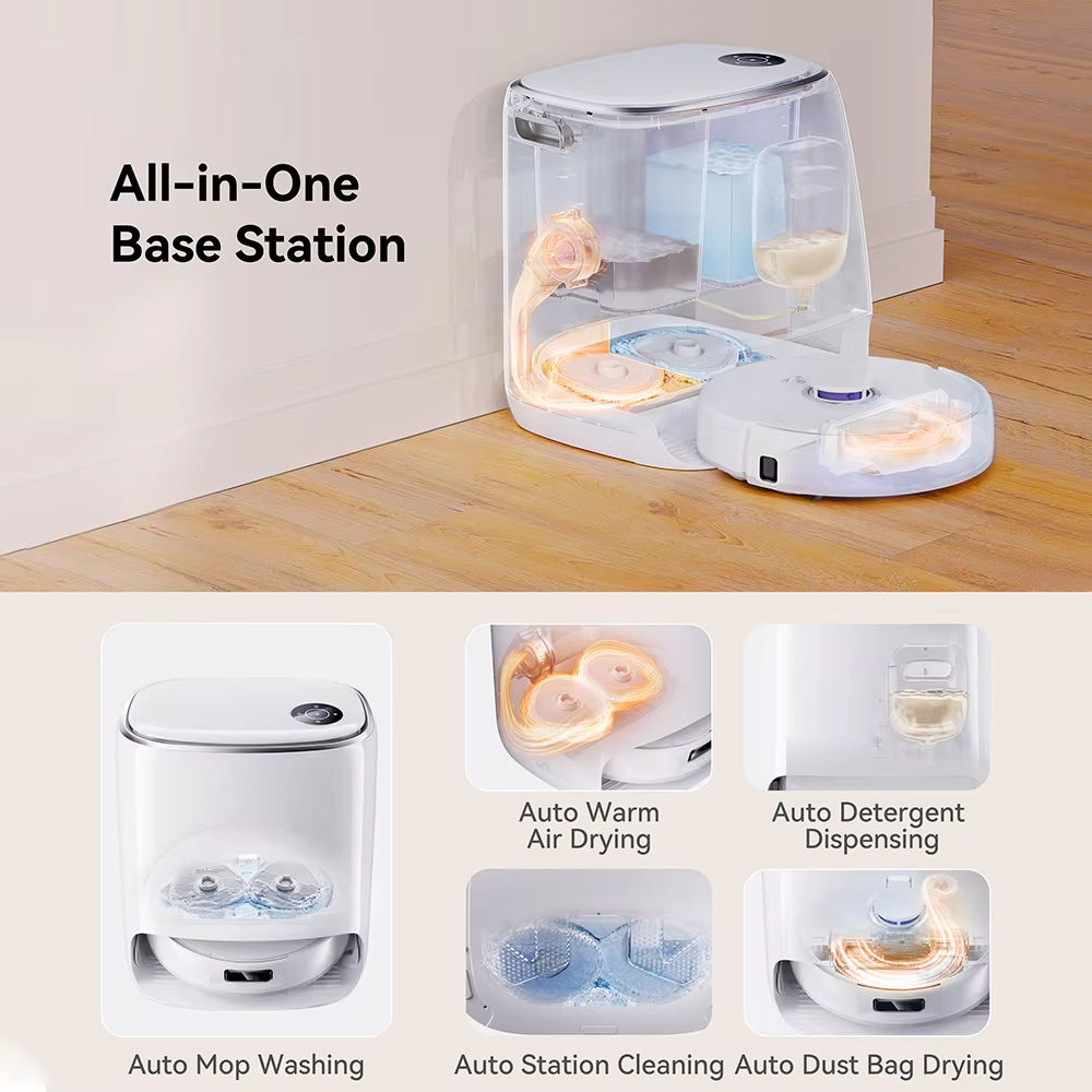 Smart Robot Vacuum & Mop with Self-Cleaning and Auto-Empty Station