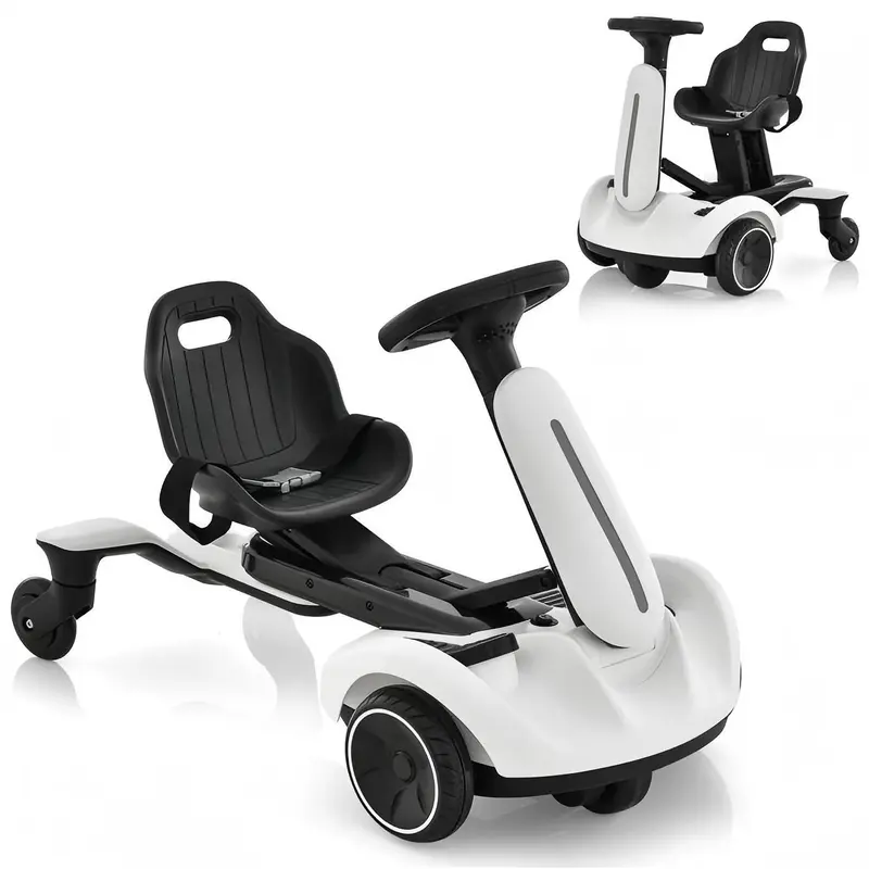 Costzon 6V Electric Ride On Car - Kids Drift Go Kart for 3+, 360-Degree Spin, 2-Position Adjustable Seat (Up-Down/Front-Back), 2.6-3 MPH Max Speed, Horn & Engine Sounds, Outdoor Kids Stuff, Cool Gifts for Toddlers, Kids Outdoor Play, Outdoor Gadgets