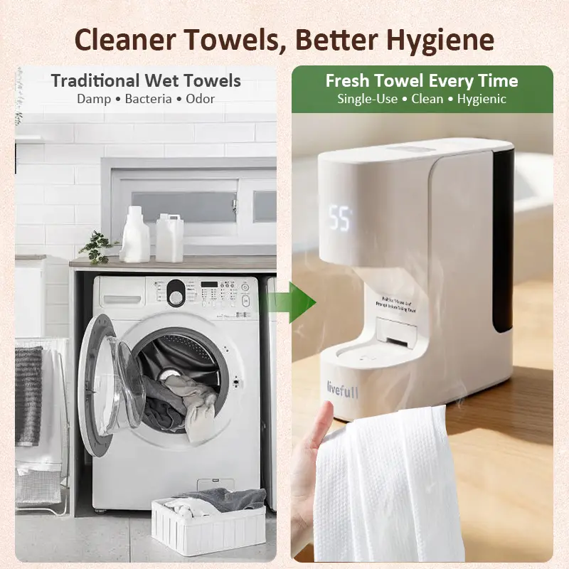 Instant Hot Towel Warmer Machine – 5s Fast Heating & Automatic Towel Dispensing