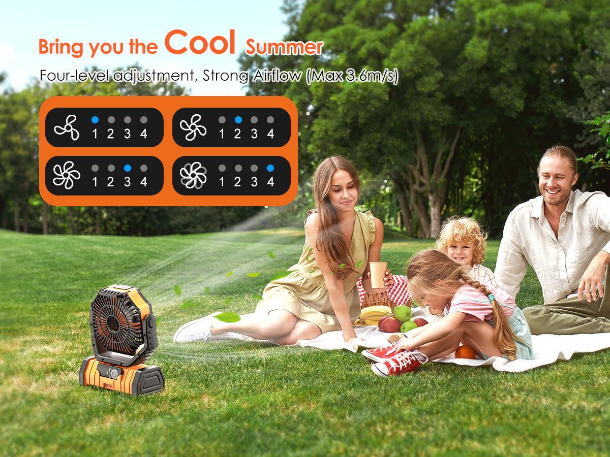 OGERY Rechargeable Camping Fan with LED Light, Portable Multi-functional Fan with 360° Rotating Hook, Oscillating Emergency Camping Fan Cordless Rotatable Battery Powered Lightweight summerwins OGERY Rechargeable Camping Fan with LED Light, Portable Multi-functional Fan with 360° Rotating Hook, Oscillating Emergency Camping Fan Cordless Rotatable Battery Powered Lightweight summerwins
