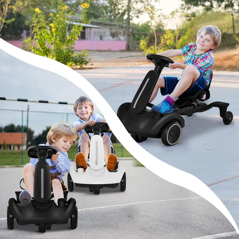 Costzon 6V Electric Ride On Car - Kids Drift Go Kart for 3+, 360-Degree Spin, 2-Position Adjustable Seat (Up-Down/Front-Back), 2.6-3 MPH Max Speed, Horn & Engine Sounds, Outdoor Kids Stuff, Cool Gifts for Toddlers, Kids Outdoor Play, Outdoor Gadgets