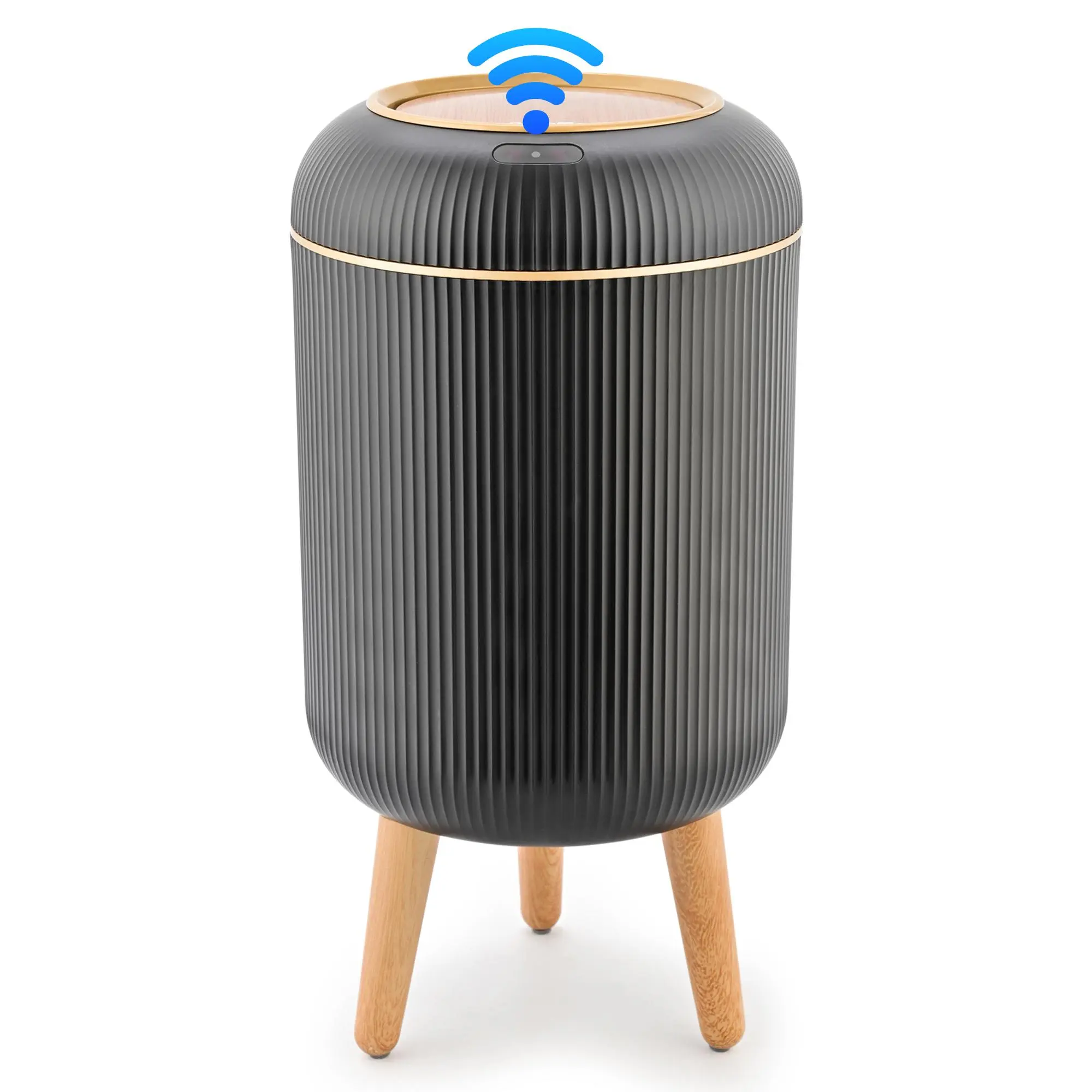 Pukomc Smart Motion Sensor Waterproof Trash Can, Automatic Touchless Waste Bin for Bathroom, Bedroom and Office, Space-Saving Nordic Design