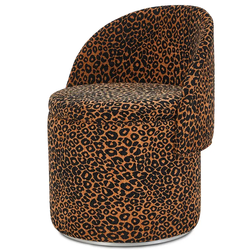 360° Swivel Upholstered Multifunctional Vanity Stool - Cloud-Soft Velvet Ottoman with Storage, Movable Footstool with Storage, Space-Saving Living Room Furniture for Bedroom Vanity Routines