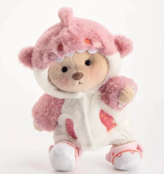 Dress Up Teddy Bear | Getahug 12 Inches Stuffed Animal for Collectible Toy Gift, Summervibes,Interchangeable Outfits Mink Hat,Blue shark,Pink Dino,Fluffy Elephant & Love Heart Sweater,Moderate Size Plushies Toy